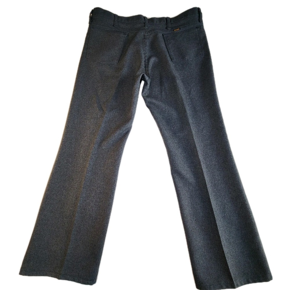 WRANGLER Wrancher Pants Mens 38x29 Heather Gray Polyester 82HK Rockabilly - Picture 2 of 8